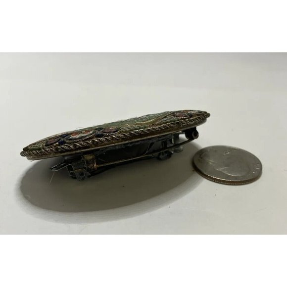 One Of A Kind Micro-mosaic Hair Barrette Or Broach  Antique main image 4